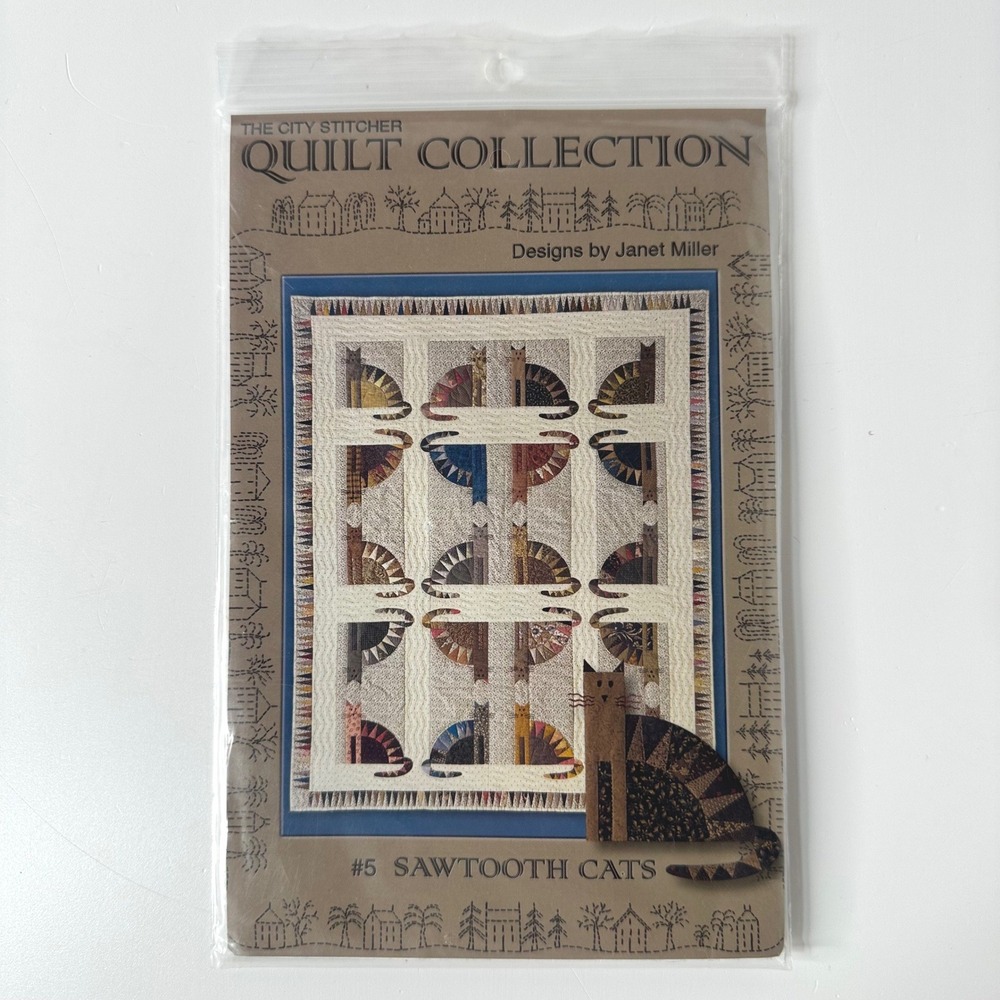 Vintage 1998 The City Stitcher Quilt Collection Pattern #5 Sawtooth Cats Craft